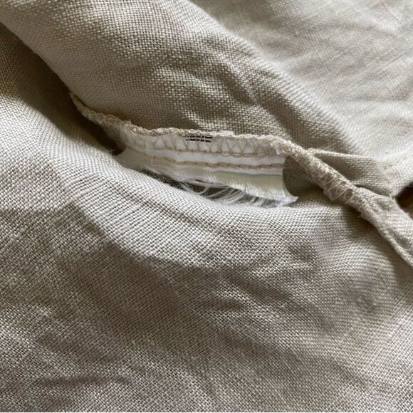 Ellen Tracy Linen Tan & Cream Pin Stripe Sleeveless Top w/ Gold Hardware Medium - Picture 12 of 12